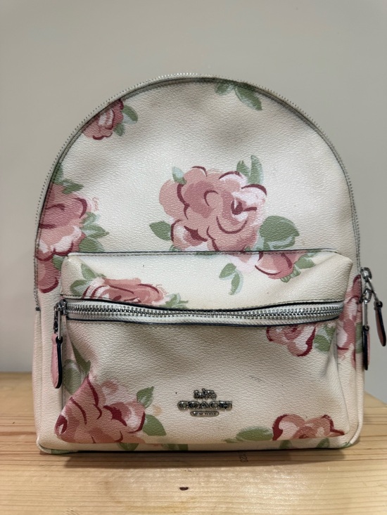 Coach Handbags - Coach Mini Backpack – Pink Painted Rose Print – Floral Leather Bag